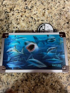 Vaultz Blue Shark Graphic Metal Utility Box